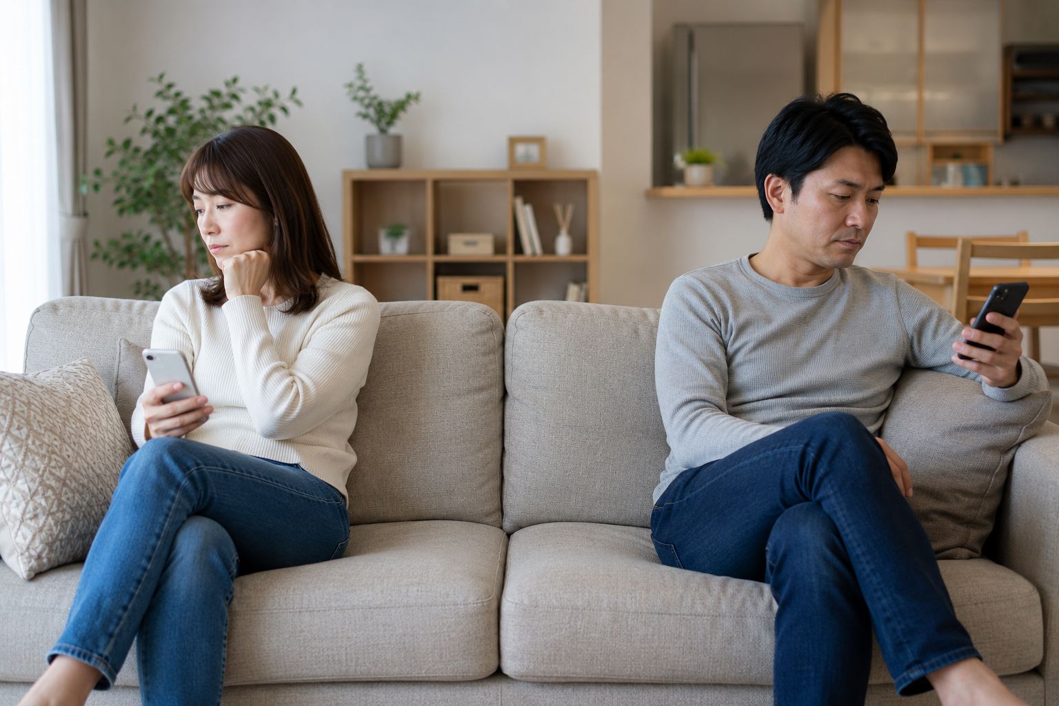 考えごとをする女性のイメージ