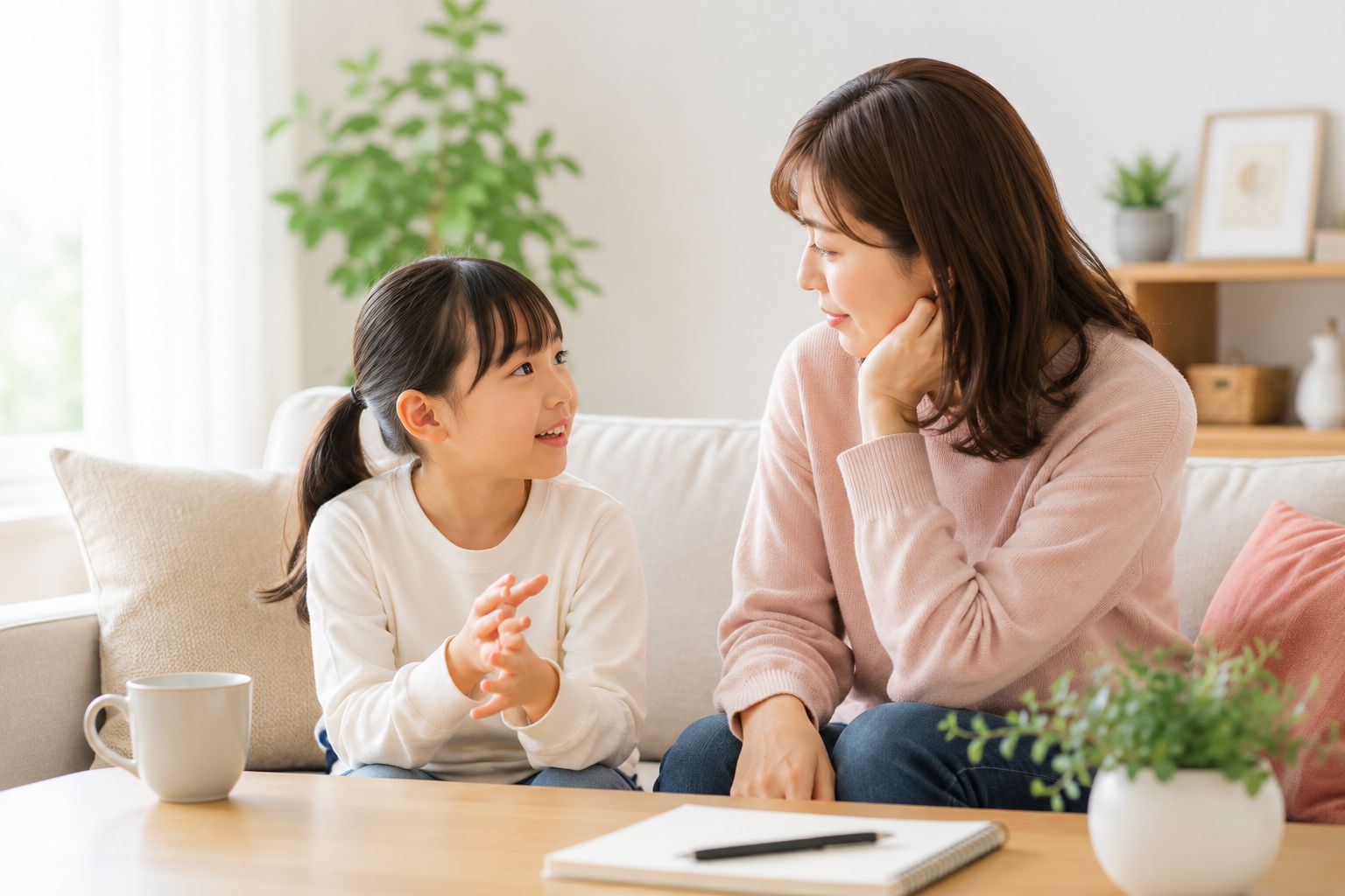 子どもと過ごす親のイメージ