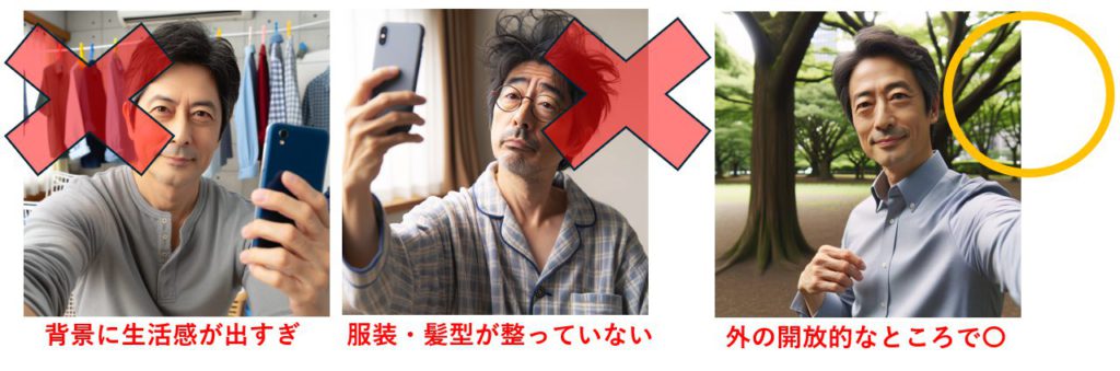 男性自撮り